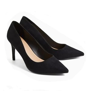 Torrid Faux Suede Pump 8.5 EE Pointed Toe Stiletto High Heel Shoes Black